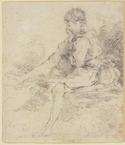 Ragazzino seduto con le gambe nude da François Boucher
