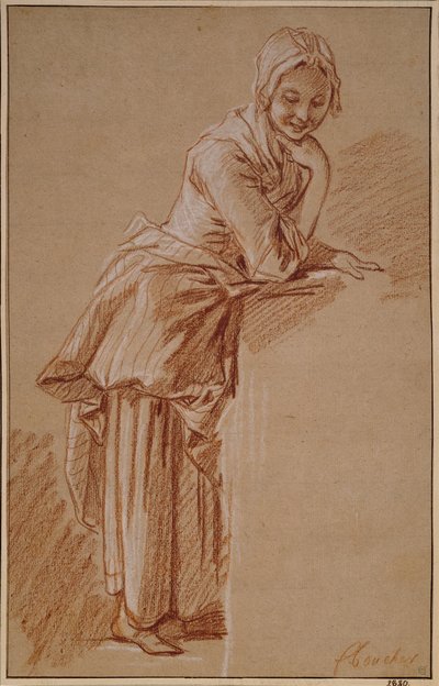Ragazza contadina in piedi da François Boucher