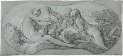 Le Tre Grazie che giocano con Cupido da François Boucher