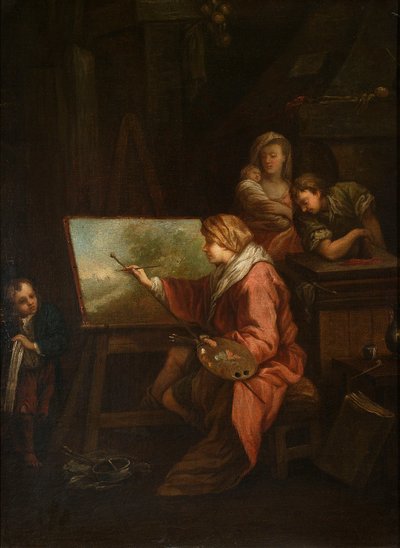 Nello studio del pittore ("Il pittore di paesaggi" o "Il pittore al suo cavalletto") da François Boucher