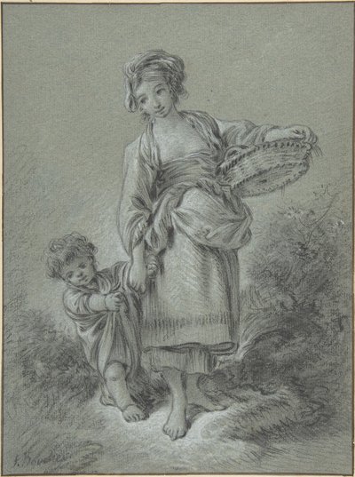 Una donna e un ragazzo da François Boucher