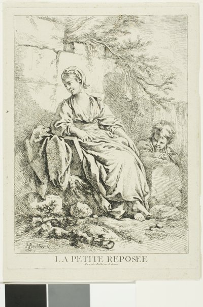 Giovane donna che riposa da François Boucher