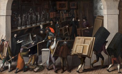 La confisca del contenuto dello studio di un pittore da Francois Bunel