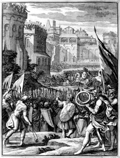 Forze sotto Alarico I, Re dei Visigoti dal 395, saccheggio di Roma, 410, 1654 da Francois Chauveau