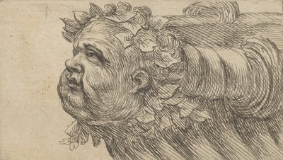 Testa di un bambino sulla prua di una nave, da Divers Masques, ca. 1635-45 da Francois Chauveau