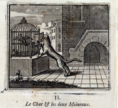 Il gatto e i due passeri da Francois Chauveau