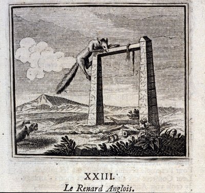 La volpe inglese. Favole di Jean de La Fontaine (1621-95). Illustrazione di François Chauveau (1613-1676). Edizione del 1728. da Francois Chauveau