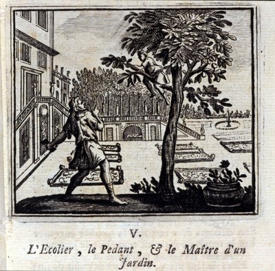La scuola pedante e il maestro di un giardino da Francois Chauveau