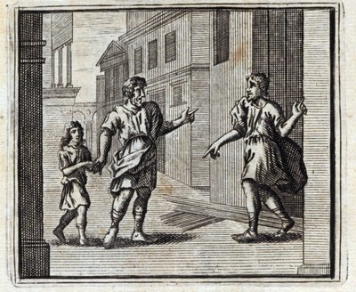 Il depositario infedele. Favole di Jean de La Fontaine. Illustrazione di François Chauveau. Edizione del 1728. da Francois Chauveau