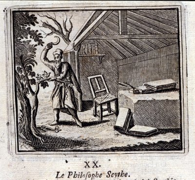 Il filosofo Scita. Favole di Jean de La Fontaine. Illustrazione di François Chauveau. Edizione del 1728. da Francois Chauveau