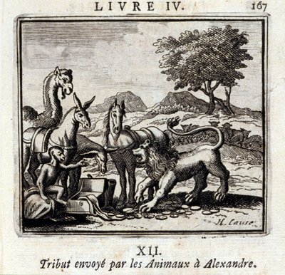 Tributo inviato dagli animali ad Alessandro da Francois Chauveau