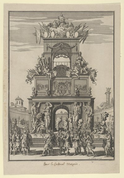 Arco trionfale eretto in onore del cardinale Mazzarino dopo il Trattato dei Pirenei..., ca. 1664-65 da Francois Chauveau
