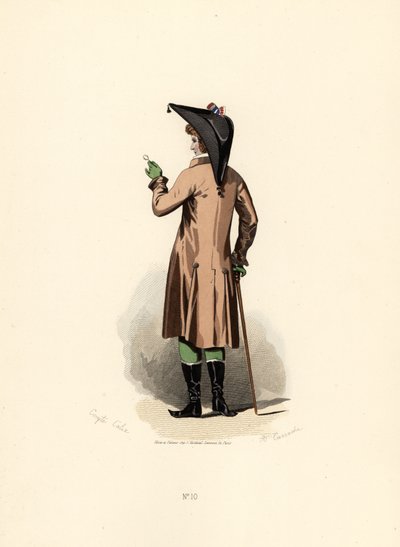 Uomo con cappotto color nocciola e monocolo da Francois Claudius (after) Compte Calix