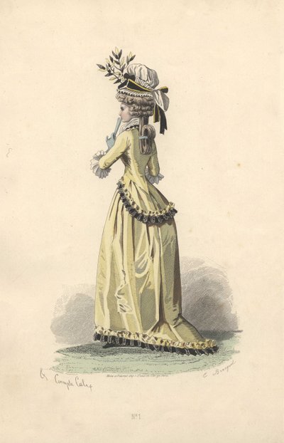 Donna con giacca e vestito di seta, era di Maria Antonietta da Francois Claudius Compte Calix