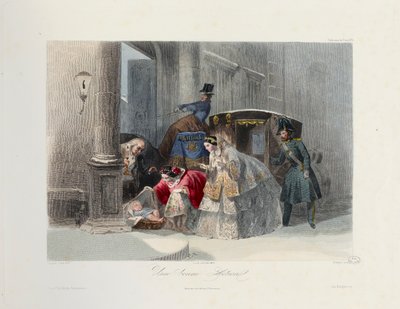 Una buona azione, da Les Modes Parisiennes, c.1860 da Francois Claudius after Compte Calix