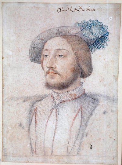 Ritratto di Carlo di Cossé, Conte di Brissac, maresciallo di Francia (1506-1563) (Cossé-Brissac). Disegno a matita e sanguigna di Francois Clouet (1515-1572). 1537. Museo Condé, Chantilly da François Clouet