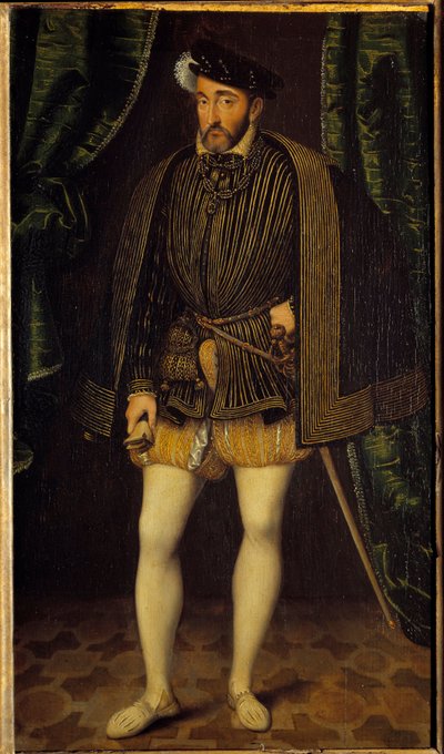 Ritratto di Enrico II (1519 - 1559) Re di Francia. Dipinto della bottega di François Clouet (1515-1572) da François Clouet