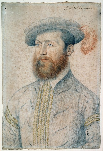 Ritratto di Jean Du Plessis, Signore della Bourgonniere (1525 - 1594). Disegno a sanguigna e pietra nera di Francois Clouet (1515-1572) da François Clouet