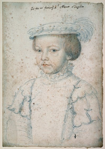 Ritratto del Re di Francia Francesco II (1544-1560). Disegno di Francois Clouet (1515-1572) da François Clouet