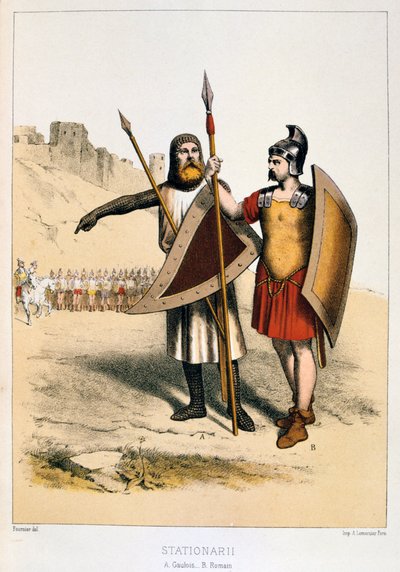 Stationarii, un gallo e un romano, c1887 da Francois Cudet