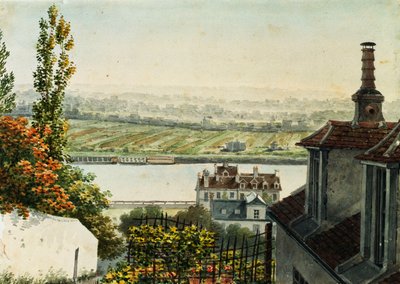 Veduta del fiume Senna dalle alture di Saint Cloud da Francois Debret