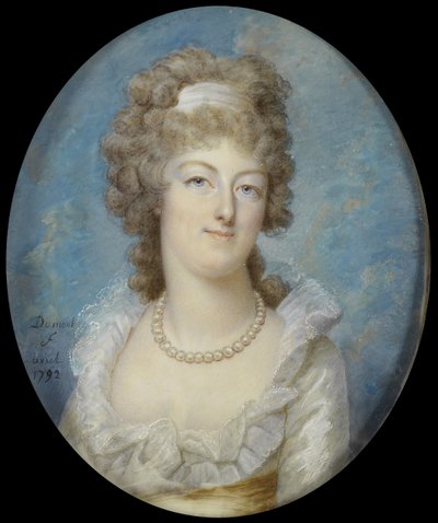 Ritratto della regina Maria Antonietta con una collana di perle, 1792 da Francois Dumont