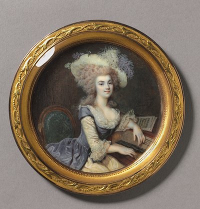 Ritratto di una donna al clavicembalo, c.1788 da Francois Dumont