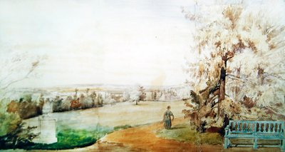 Vista del parco di Monsieur Geruin a Marly-le-Roi da Francois Edme Ricois