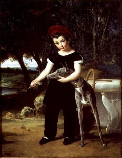 Enrico di Francia (1820-83) Duca di Bordeaux a casa della Duchessa di Angoulême al Castello di Villeneuve l