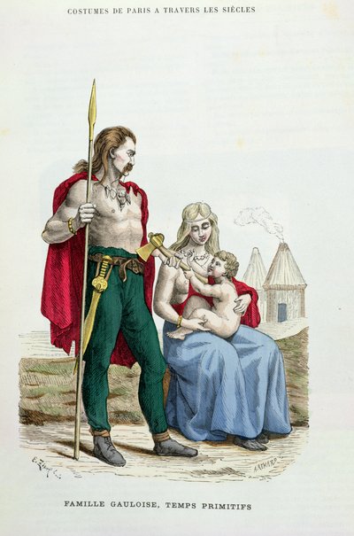 Una Famiglia Gallica nei Tempi Antichi, illustrazione da 