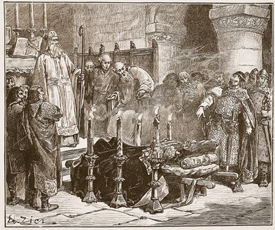 Fitz-Arthur che proibisce la sepoltura di William, illustrazione da 