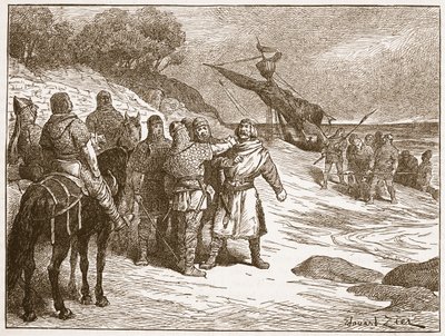 Harold fatto prigioniero dal conte di Ponthieu, illustrazione da 