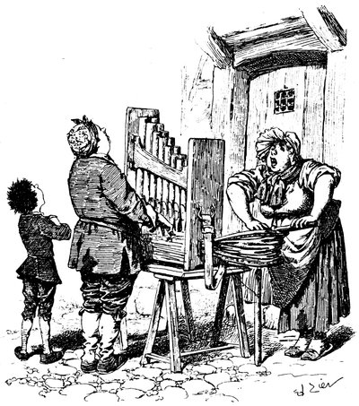 Illustrazione per il Romanzo Comico di Paul Scarron: Organista barbaro che suona in strada (incisione) da Francois Edouard Zier