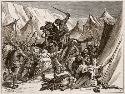 Roberto di Normandia che raduna i crociati, illustrazione da 