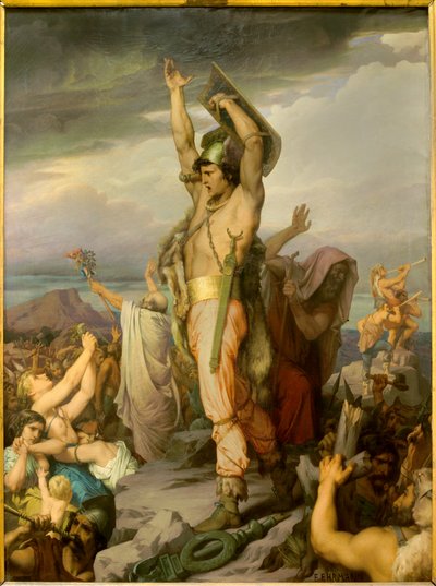 Rappresentazione di Vercingetorige (72-46 a.C.), capo gallico da Francois Emile Ehrmann
