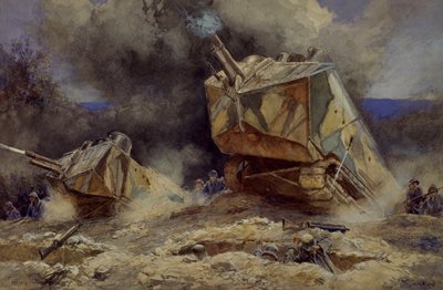 Attacco alla fanteria e ai carri armati a Saint Chamond, luglio 1918 da Francois Flameng