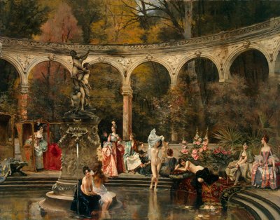 Bagno delle dame di corte nel XVIII secolo, 1888 da Francois Flameng