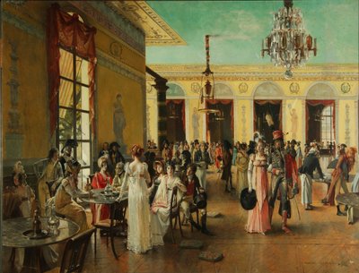 Café Frascati Una scena dal tempo di Napoleone, 1893 da Francois Flameng