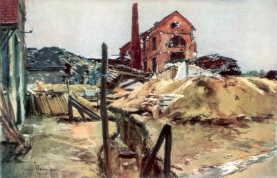 Edifici della fabbrica, Soissons, 19 maggio 1915, 1926 da Francois Flameng