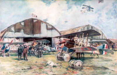 Aerodromo dello squadrone di caccia francese, 1918, 1926 da Francois Flameng