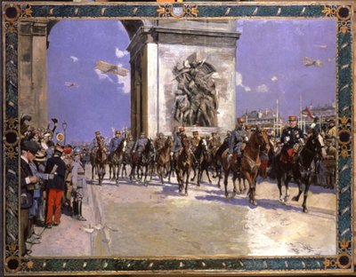 Storia. Francia. Prima Guerra Mondiale. Parata della Vittoria a Parigi, 4 luglio da Francois Flameng
