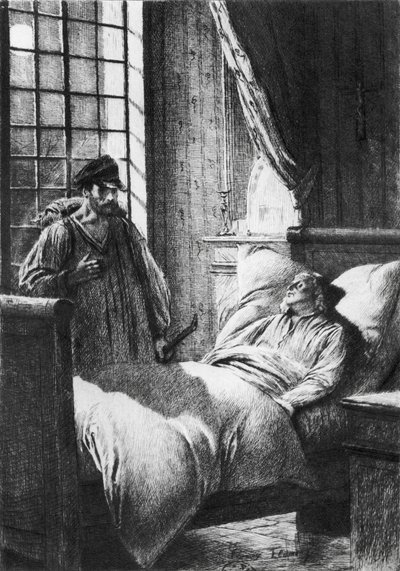 Illustrazione da Les Miserables di Victor Hugo (1802-85) da Francois Flameng