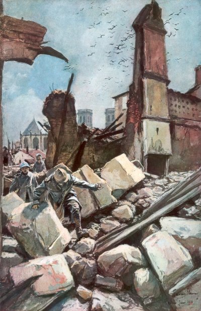 Sulle vecchie mura di Verdun, Francia, giugno 1916, 1926 da Francois Flameng