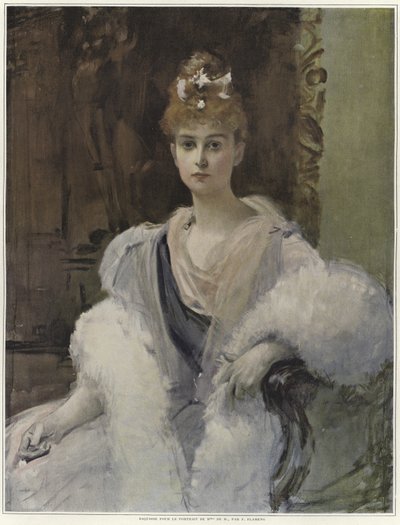 Schizzo per un ritratto di Mme de M da Francois Flameng