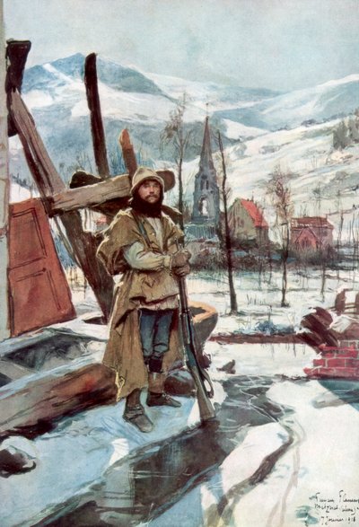 Di guardia vicino a Metzeral, Alsazia, gennaio 1916, 1926 da Francois Flameng