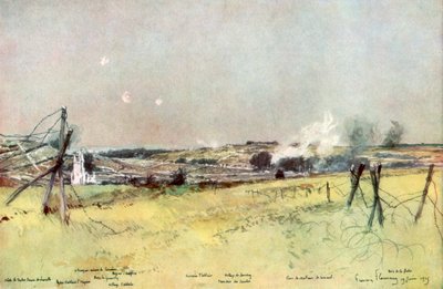 La chiesa di Ablain e Souchez, Artois, Francia, 19 giugno 1915, 1926 da Francois Flameng