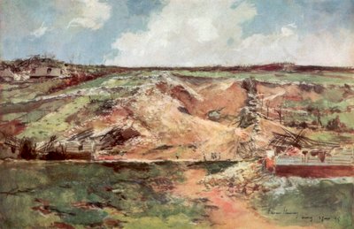 Il cratere di Carency, Artois, Francia, giugno 1915, 1926 da Francois Flameng