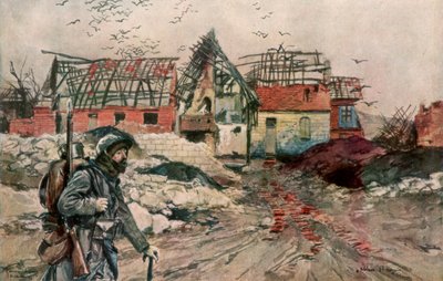 Le rovine di Ablain-Saint-Nazaire, Artois, Francia, 18 dicembre 1915, 1926 da Francois Flameng