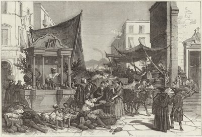 Una strada di Napoli (incisione) da Francois Fortune Antoine (after) Ferogio