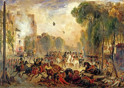 Tentativo di assassinio del re Luigi Filippo (1773-1850) da parte di Giuseppe Fieschi (1790-1836) Boulevard du Temple, 28 luglio 1835 da Francois Gabriel Guillaume Lepaulle